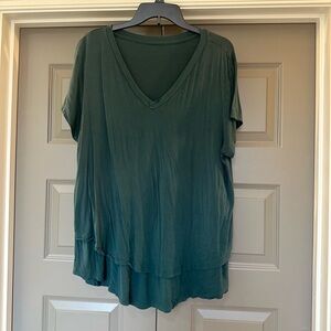 Latched Mama Forest Green Layered V-Neck Tee